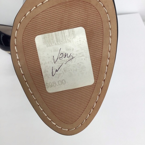 Vince Camuto Veny Patent Leather Open Toe Wedge Heel Black NWT Size 8 - Picture 11 of 11